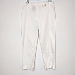 Lauren Ralph Lauren Pants Sz 14 White Cotton Blend Quiet Luxury Coastal Neutral